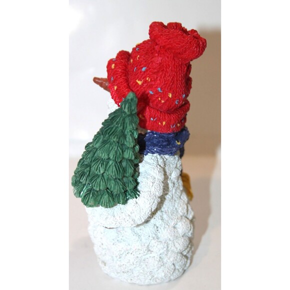 Vintage Resin Snowman Christmas Tree 6” Holiday Winter Mantle Tabletop Decor Fig - Picture 4 of 7